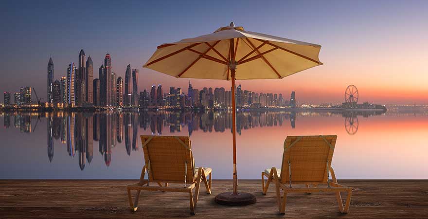 Dubai bei Sonnenuntergang