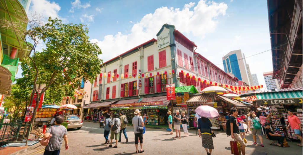 Straßenansicht von China Town in Singapur
