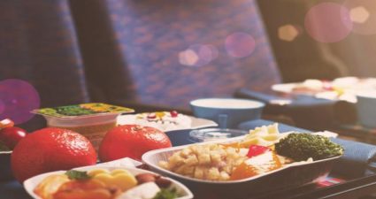 vegetarisches Essen im Flugzeug