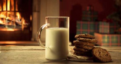 Milch und kekse an weihnachten