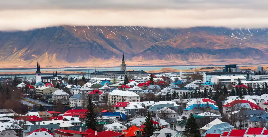 Panoramablick auf Reykjavik, Island