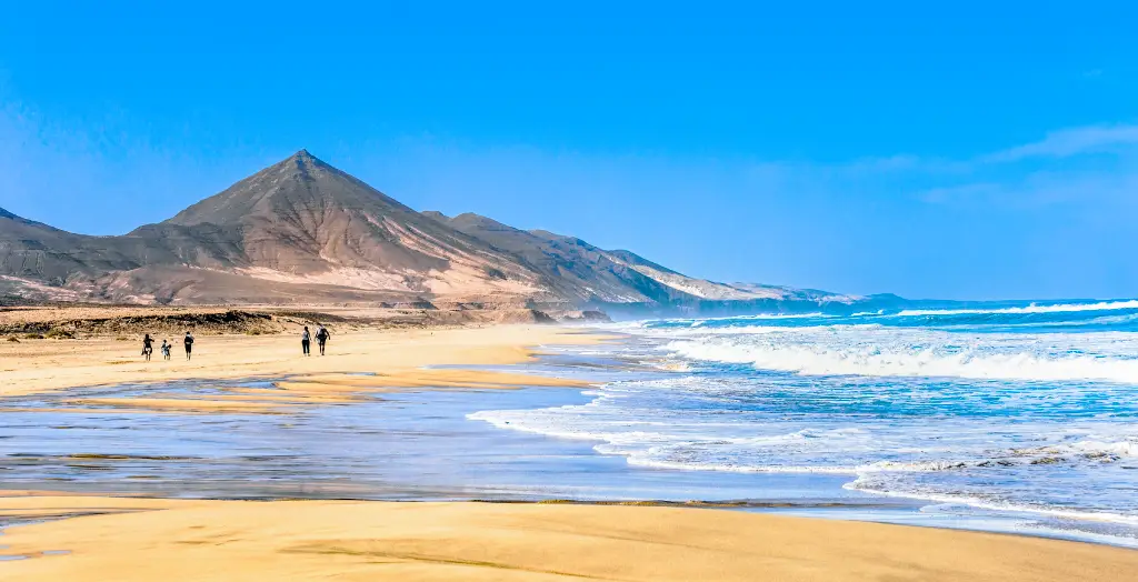 Strand von Playa de Cofete auf Fuerteventura, Kanaren, Spanien