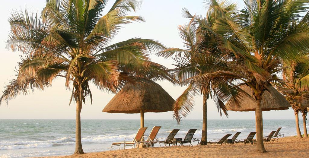 Strand mit Palmen in Gambia