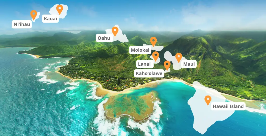 Karte der Hawaii Inseln, USA