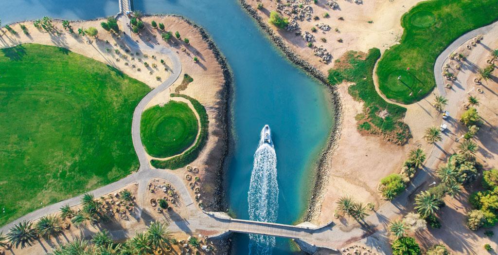 Luftaufnahme eines Golfplatzes in El Gouna, Ägypten