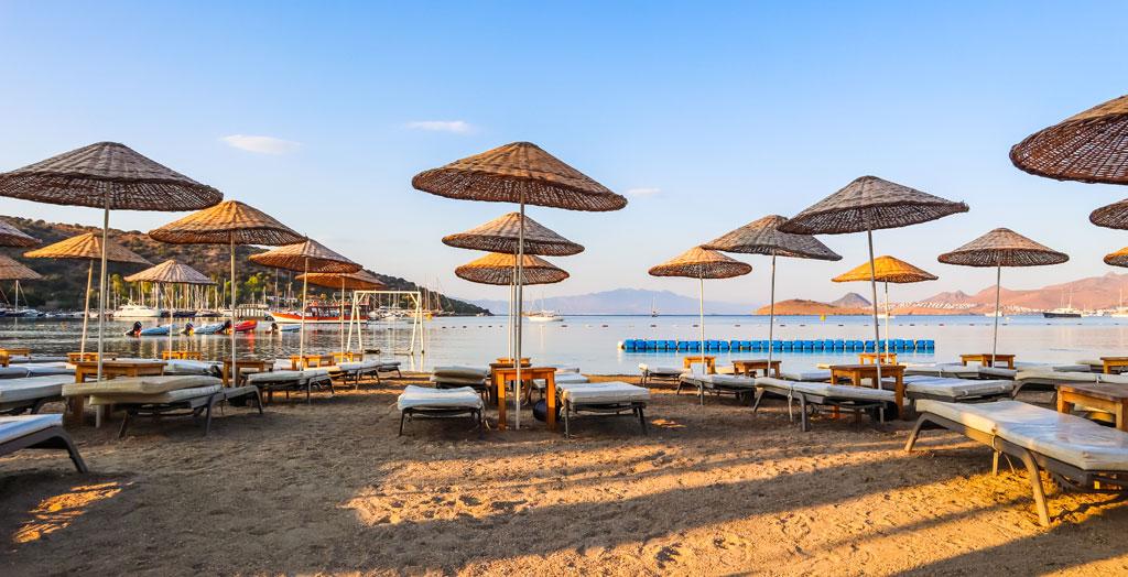 Bitez Beach in Bodrum, Türkei