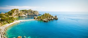 Isola Bella in Taormina auf Sizilien in Italien