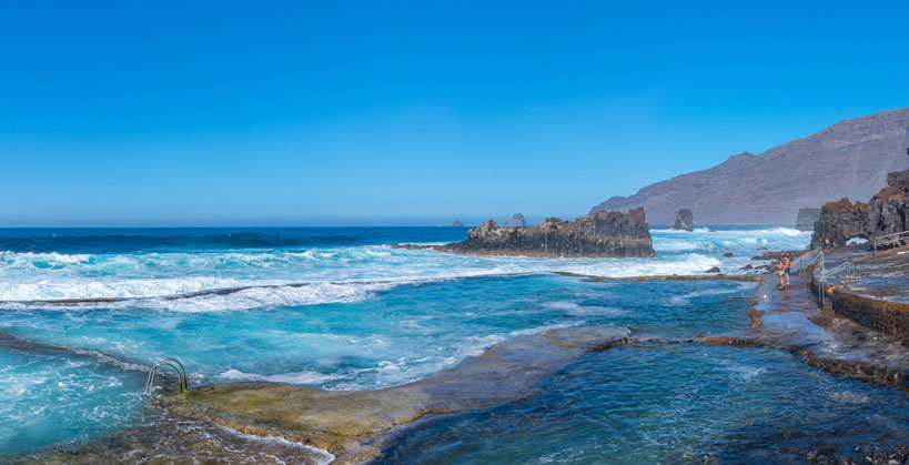 Lavapools von La Maceta auf El Hierro, Kanarische Inseln, Spanien