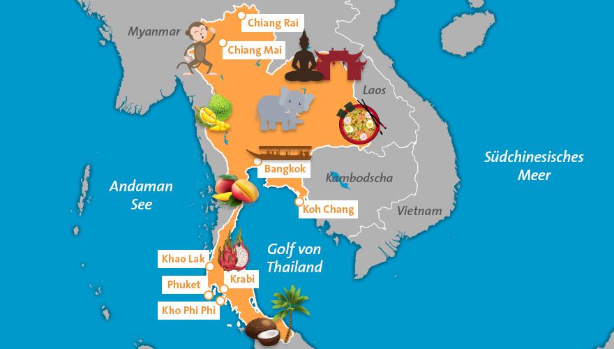 Thailands Urlaubsregionen auf einen Blick