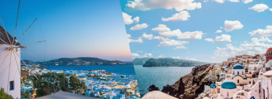 Mykonos oder Santorini, Griechenland