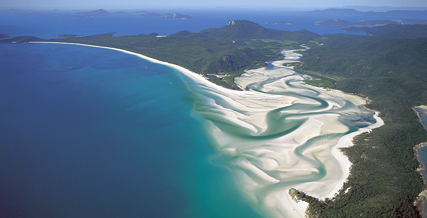 Luftaufnahme des Whitehaven-Strandes  in Australien