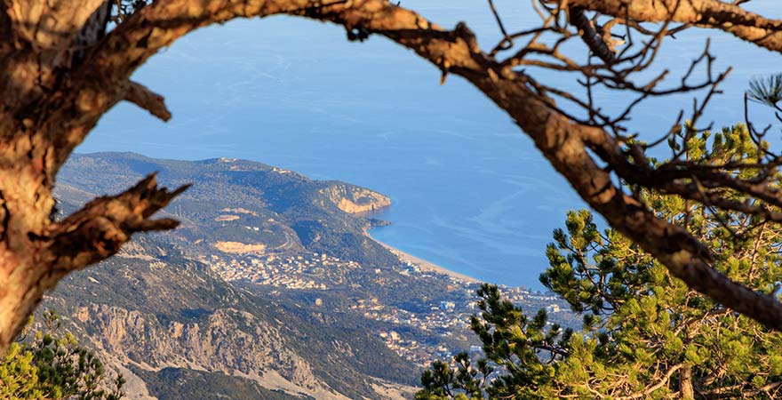 Aussicht vom Nationalpark Llogara auf die albanische Riviera