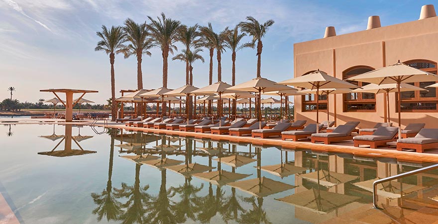 Pool-Landschaft im Steigenberger Golf Resort in El Gouna in Ägypten