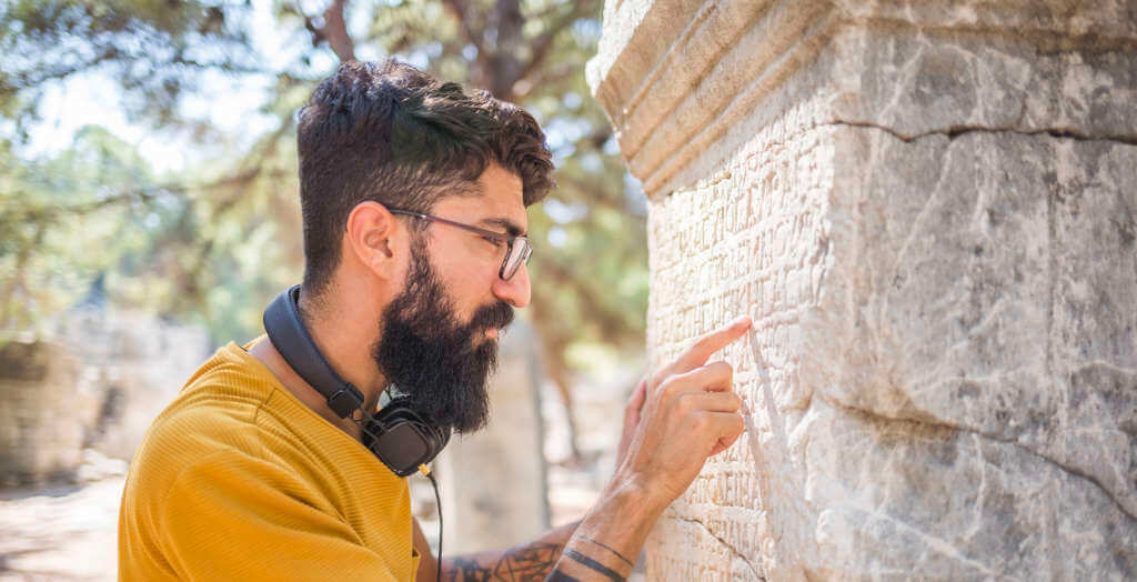 Inschriften im Stein von Phaselis, Türkei