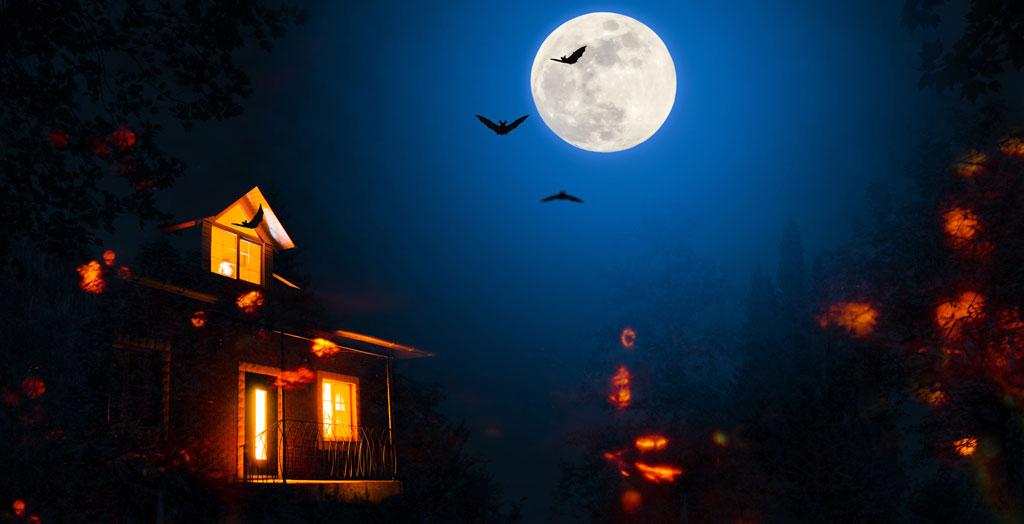 Spukhaus in der Halloween-Nacht 