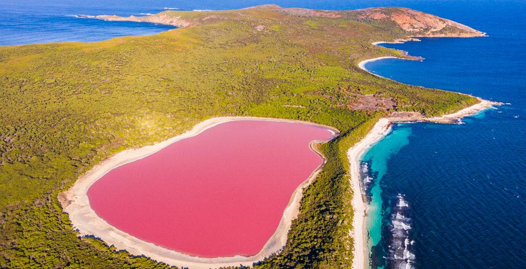 Lake Hilliers, ein buntes Naturphänomen auf Middle Island in Westaustralien