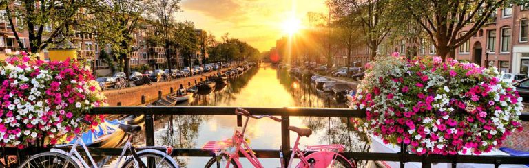Sonnenaufgang in Amsterdam, Niederlande