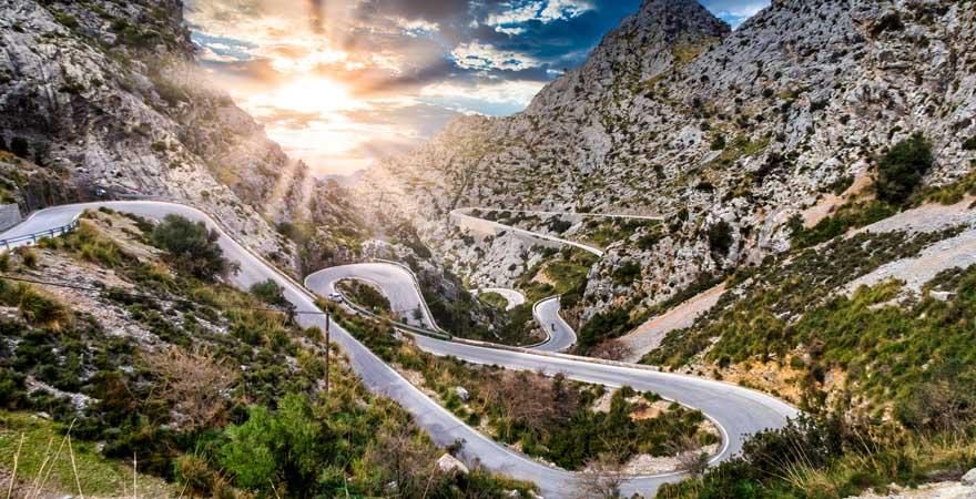 Serpentine Road Richtung Sa Calobra, Mallorca
