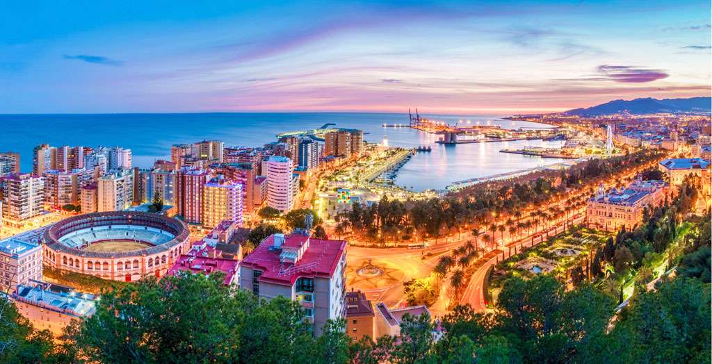 Panoramablick auf Malaga, Andalusien, Spanien
