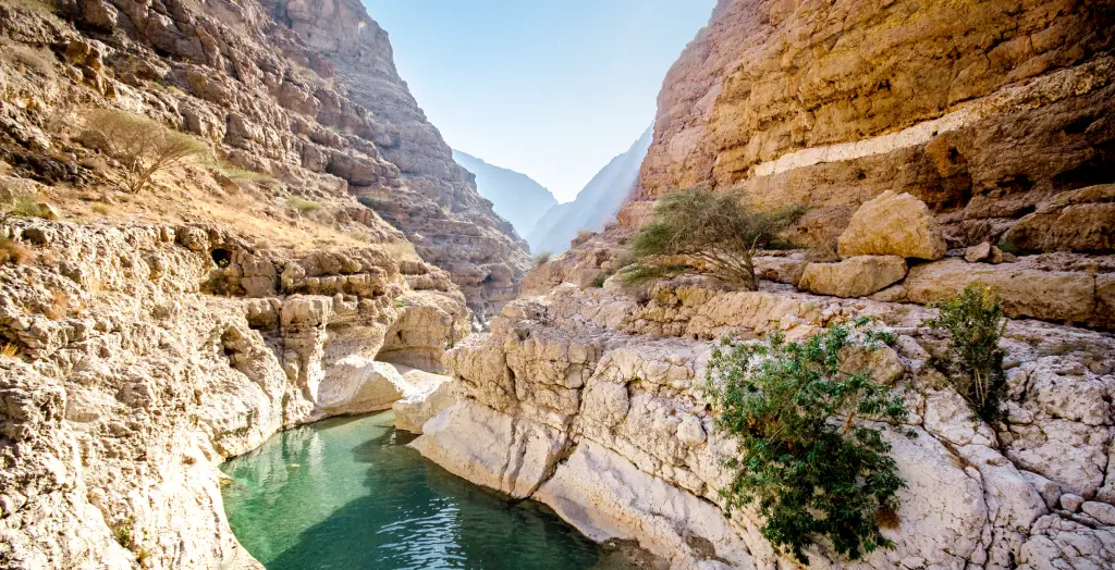 Natürliche Pools im Wadi Shab, Oman